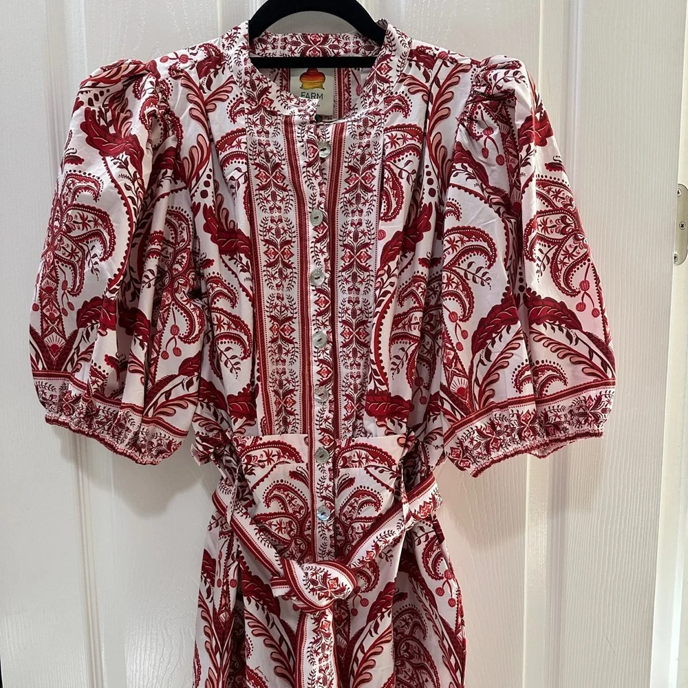 FARM Rio Off-White Tropical Cameo Cotton Romper Size M TROPICAL CAMEO- NWT! - Picture 2 of 6